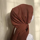 Мусульманский шифоновый хиджаб 72*175 см, шали, шарф, Женская однотонная головная повязка, женские хиджабы, шарфы, женский платок, женская мусульманская вуаль