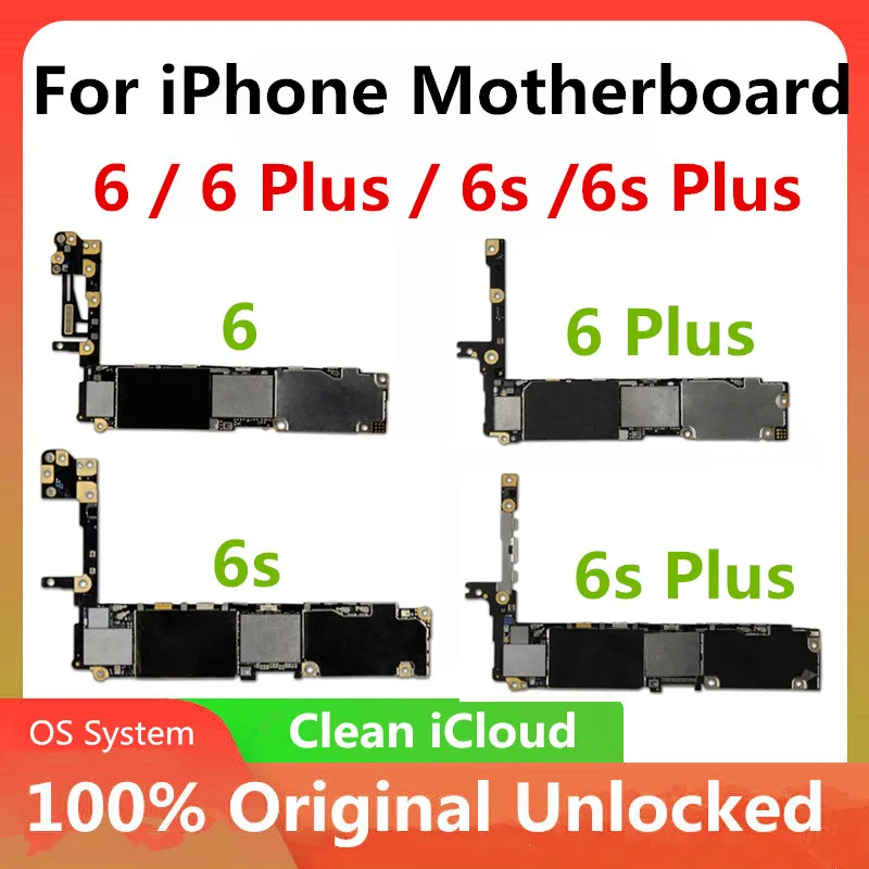 Разблокированная материнская плата для iPhone 6 / Plus 6s без touch id логическая с чипами