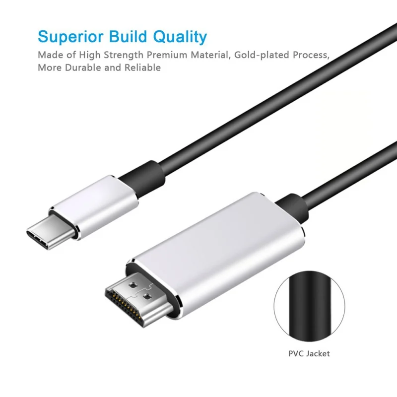 Новый 4K usb type C к HDMI HDTV AV ТВ кабель адаптер для iPad samsung Galaxy S10 S9 S8 Note 9 ноутбуки монитор