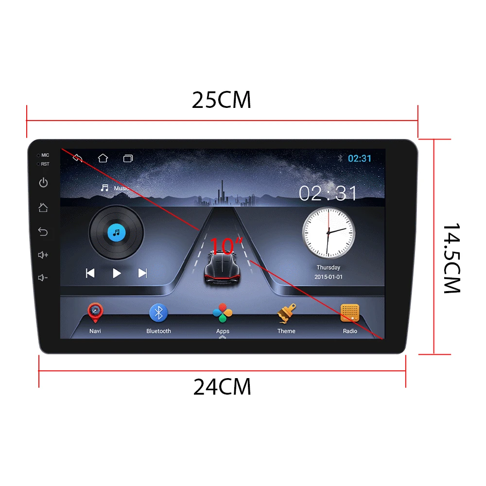Podofo Android 10.0 GPS навигация автомобильный стерео 2Din 10 1 'ɿM RDS 1G + 32G мультимедийный