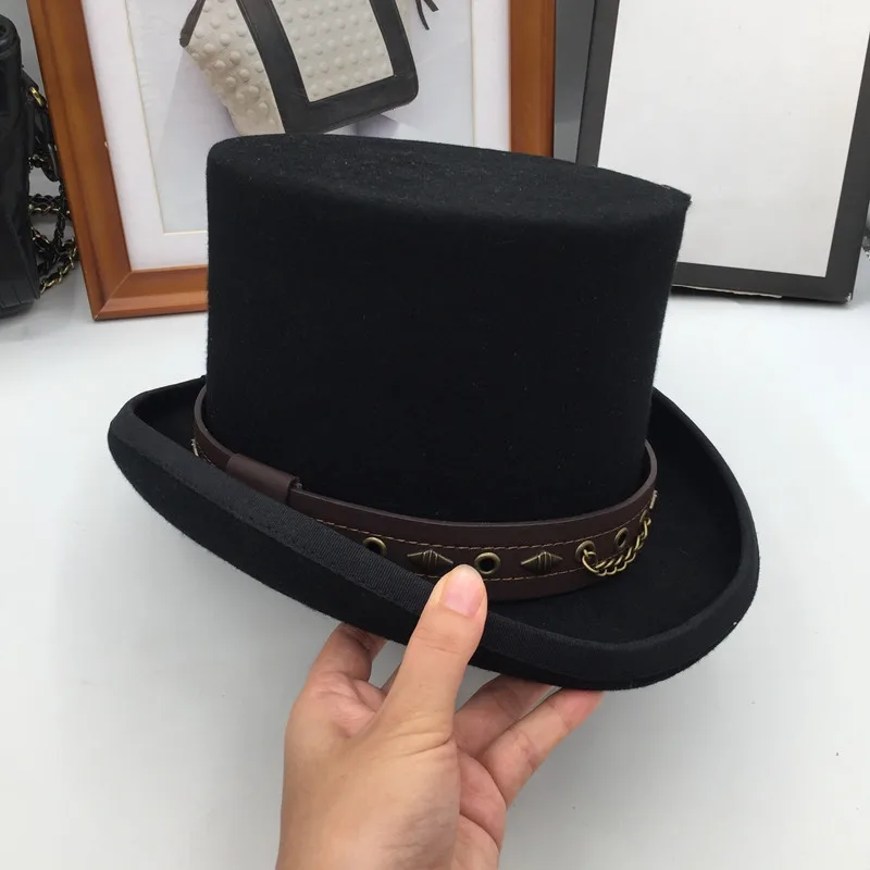 President wool felt hats for men and women show Sir Cap, fashion cap hat gentleman cap hat belt restoring ancient ways