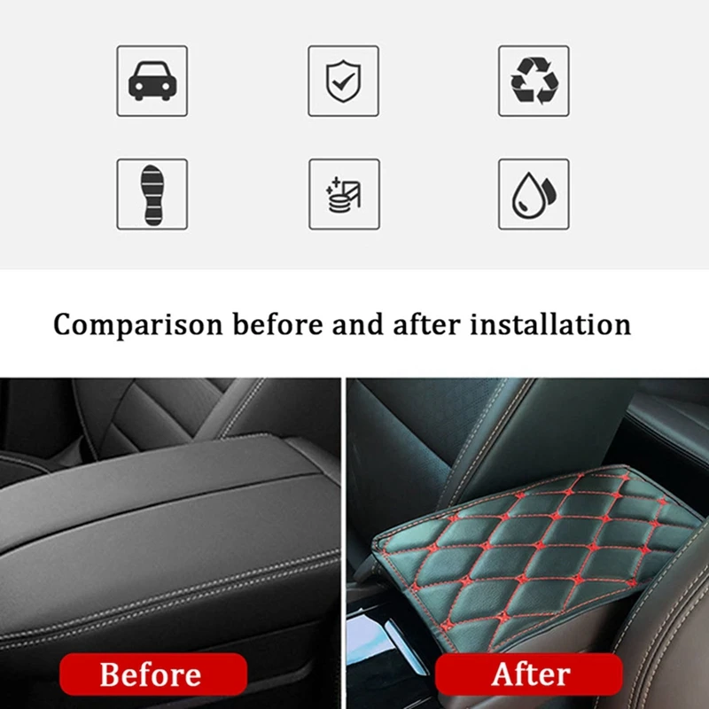 

Universal Car Leather Armrest Pad Auto Center Console Seat Box Protection Cushion Car Seat Armrests Box Pad Covers Auto Interior