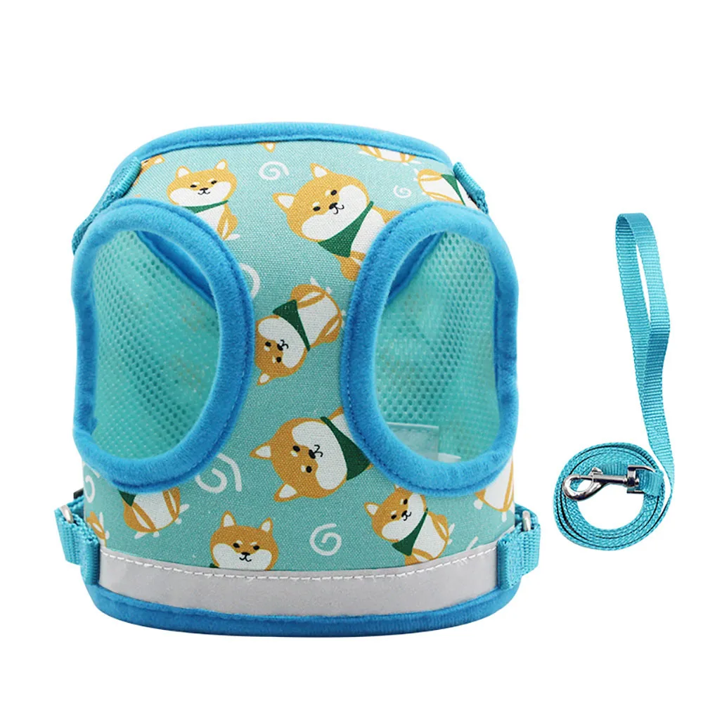 

Pure cotton Puppy Cat Harnesses Vest Reflective Dog Harness and Leash Set for Chihuahua Pug Small Medium Walking Lead Leash