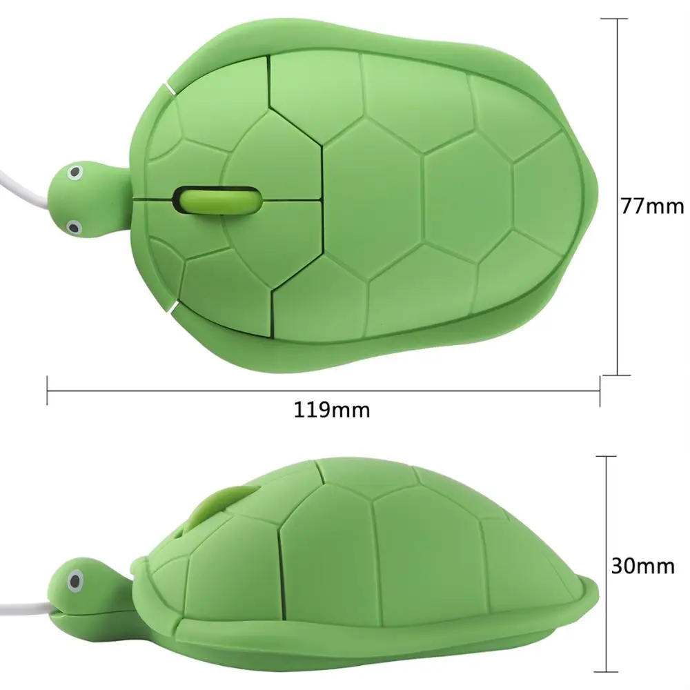 CHYI USB игровой Мышь геймера 3D Зеленая Черепаха Форма мышь дети подарок проводная