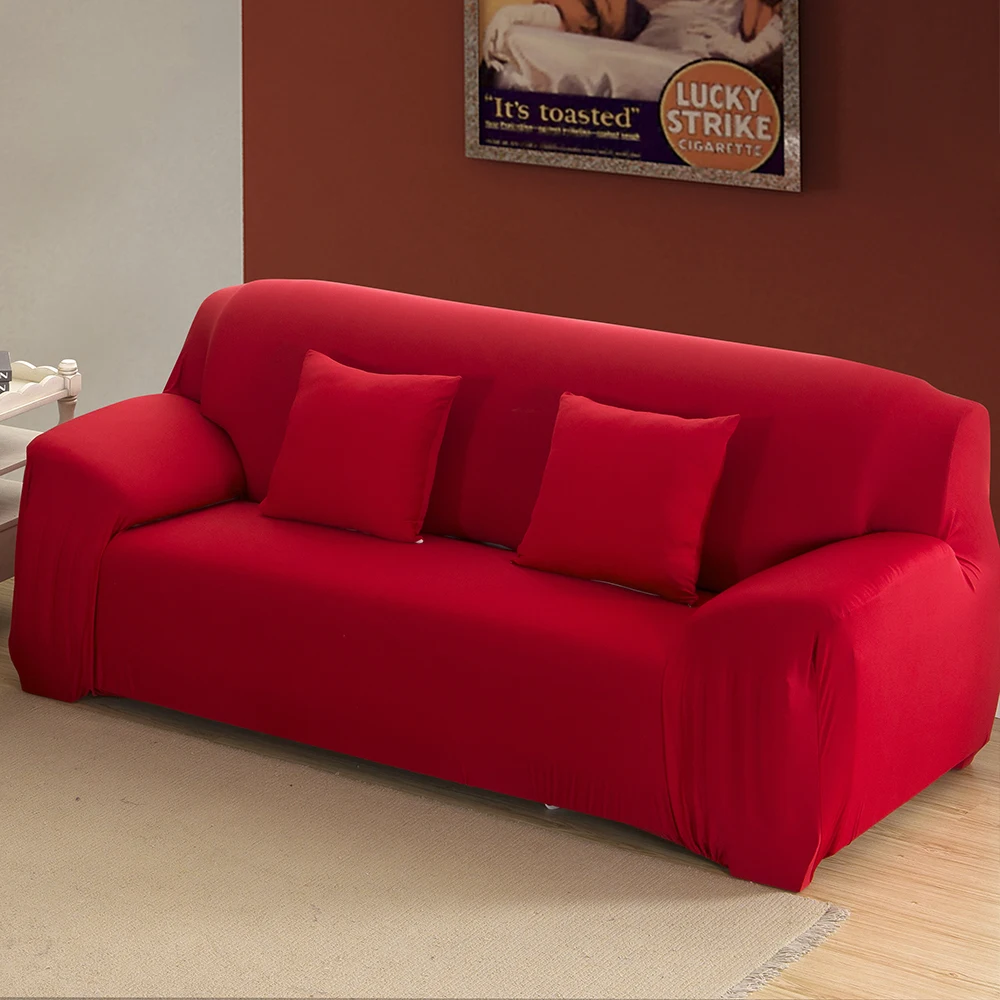 Современные однотонные модные эластичные чехлы для диванов гостиной