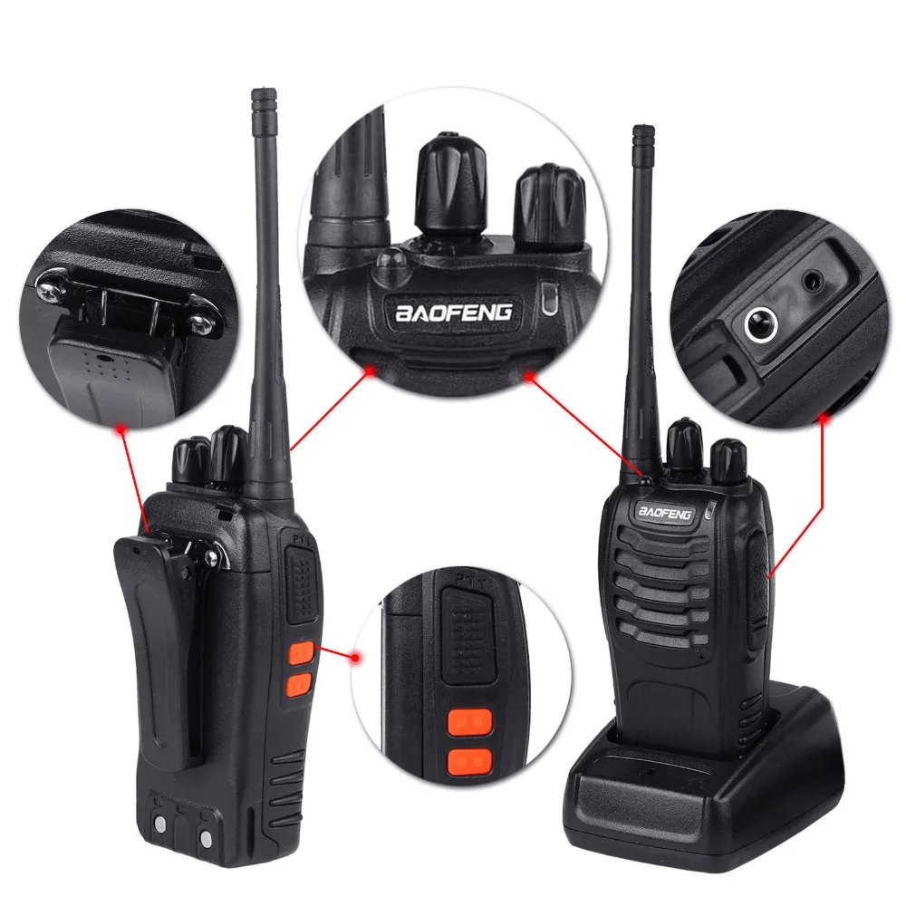 4/2/1 шт. Baofeng 888S Walkie Talkie BF-888S 5W Ham Двусторонняя радиосвязь UHF 400-470 МГц 16-канальная