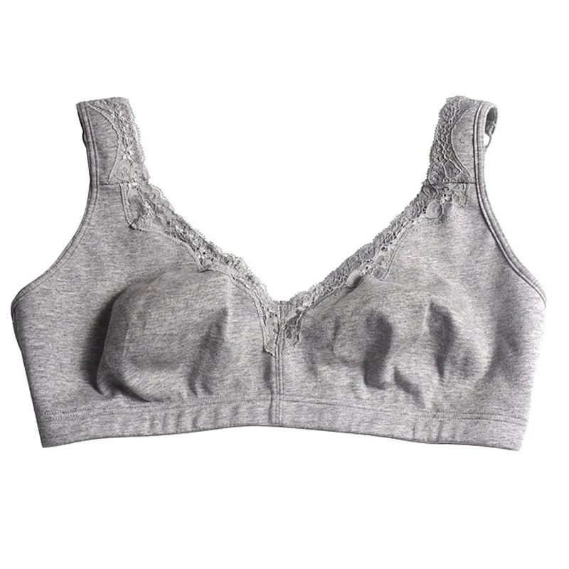 Новые кружевные бюстгальтеры с полным покрытием из хлопка без проволоки для