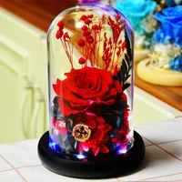 eternal preserved fresh rose flower led light with led light natural immortal rose valentines day mothers day gift for women