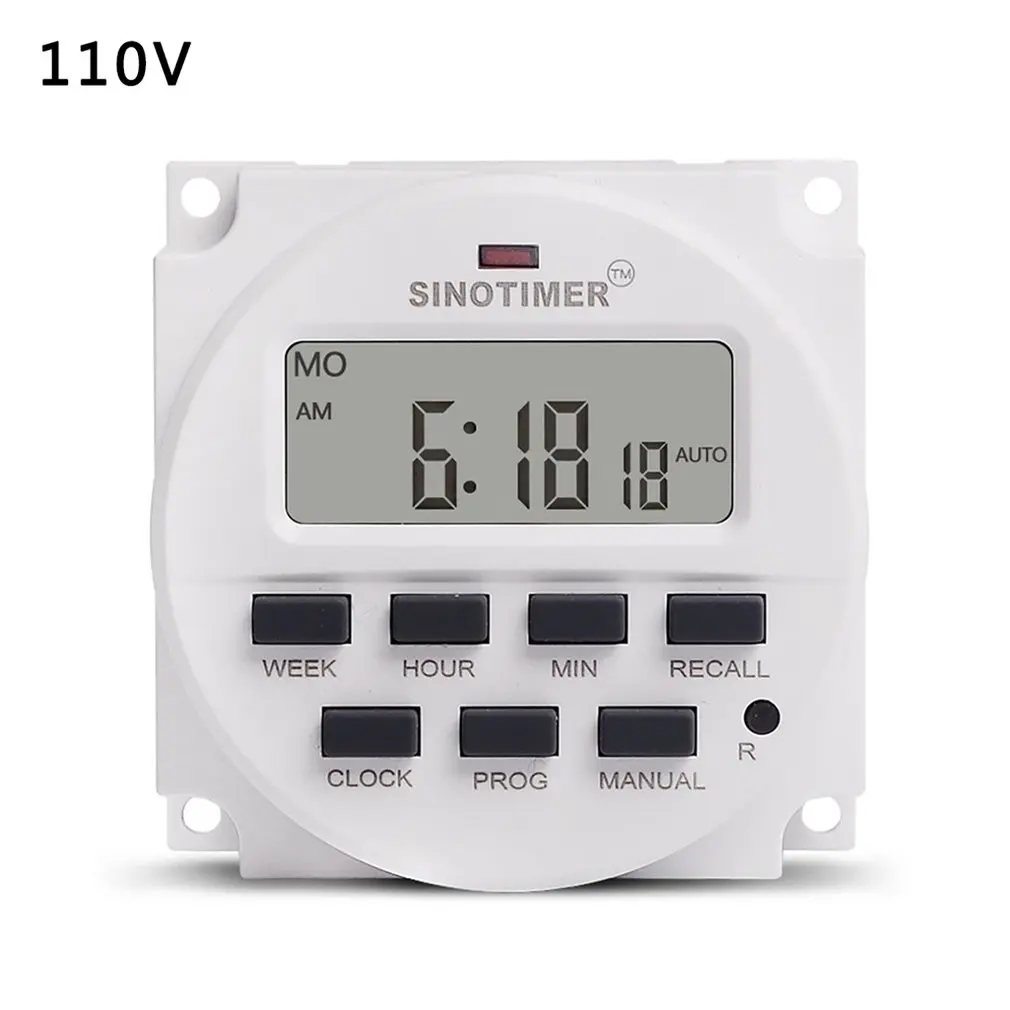 TM618H DC 12V 24V AC 110V 120V 220V 230V Volt Voltage Output Digital 7 Days Weekly Programmable Timer Switch Time Relay Control |
