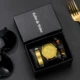 Black Leather Men's Quartz Watch Exquisite Valentine's Day Anniversary Gifts Set for Husband Watch Bracelets Gift Kit with Box Other Image
