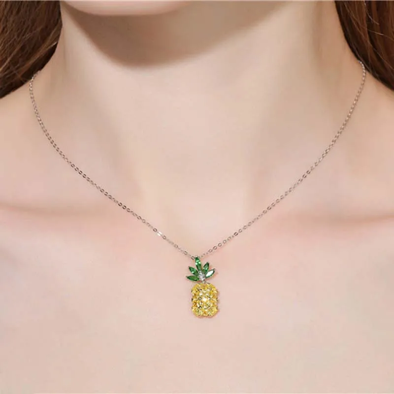 

Женское ожерелье из серебра 925 пробы с подвеской в виде ананаса