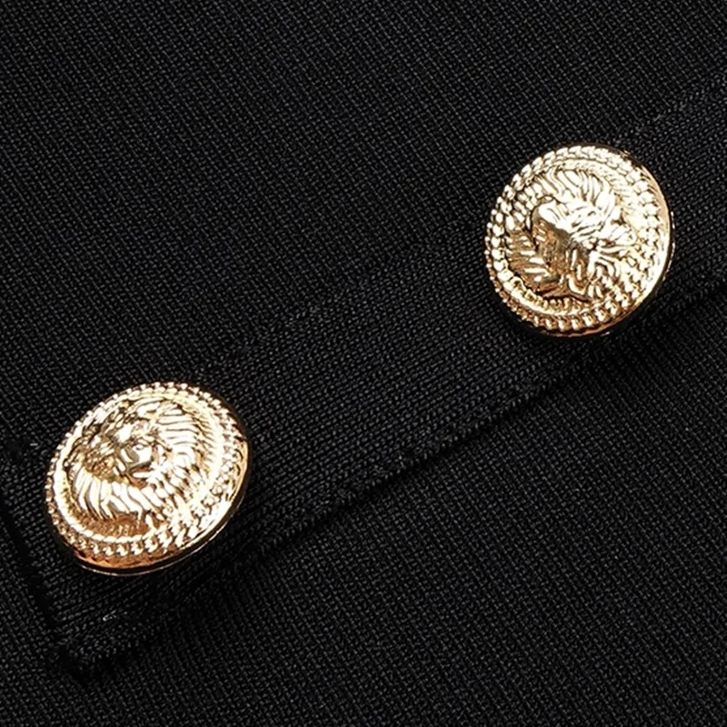 Женский бандажный костюм из двух предметов с золотыми кнопками без рукавов