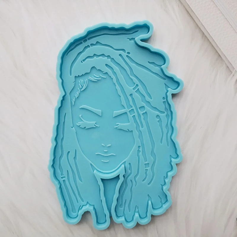 

Dread Girl Silicone Mold Female Head Resin Mold Silicone Coaster Mold DIY Craft Drop shipping