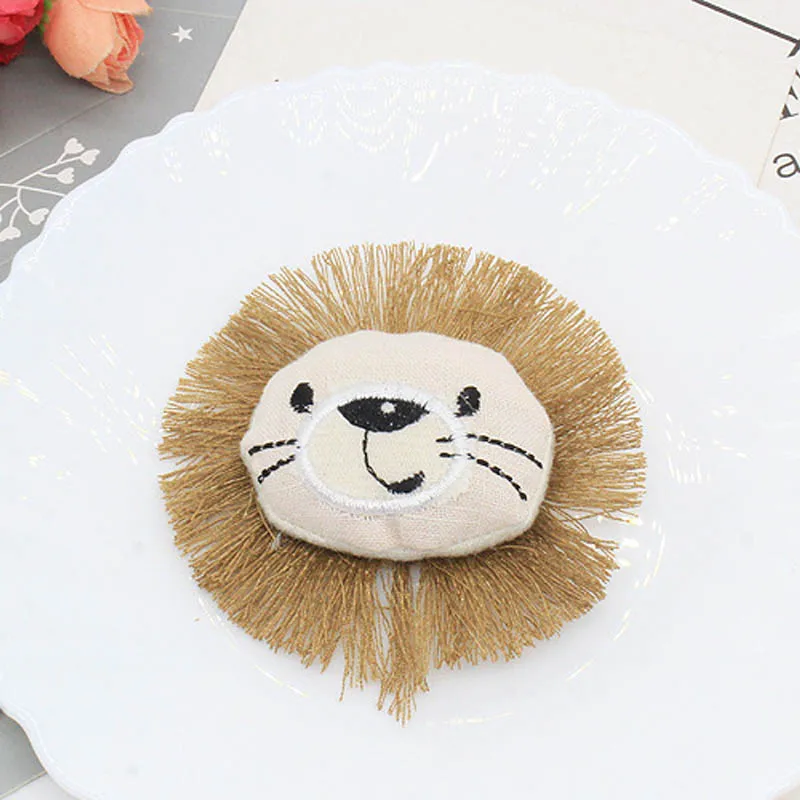 

10pcs/lot Kawaii Fabric Lion Head Patches Cartoon Proud Lion Accessories DIY Handmade Cotton-filled Patch Decorations