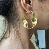 fashion jewelry irregular geometric earrings 2021 new design exaggerated gold color metal drop earrings for girl lady gifts