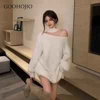 goohojio spring casual long sleeve autumn knitted sweater women pullover sweaters korean style winter slim white pull knitwear