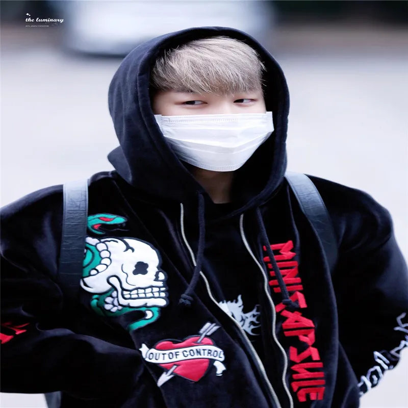 Kpop Bangtan Boys JIMIN тот же абзац вышитая Золотая Бархатная бейсбольная форма модная