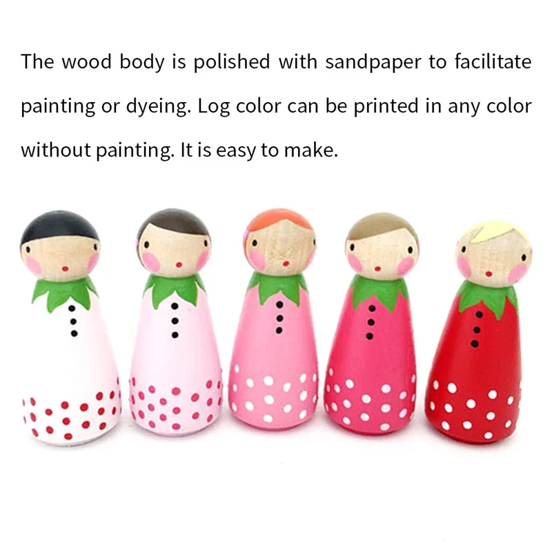 

20 Pcs Boy and girl Wooden Peg Dolls Unpainted Figures DIY Arts Crafts supplies kids baby toys Christmas home decorations