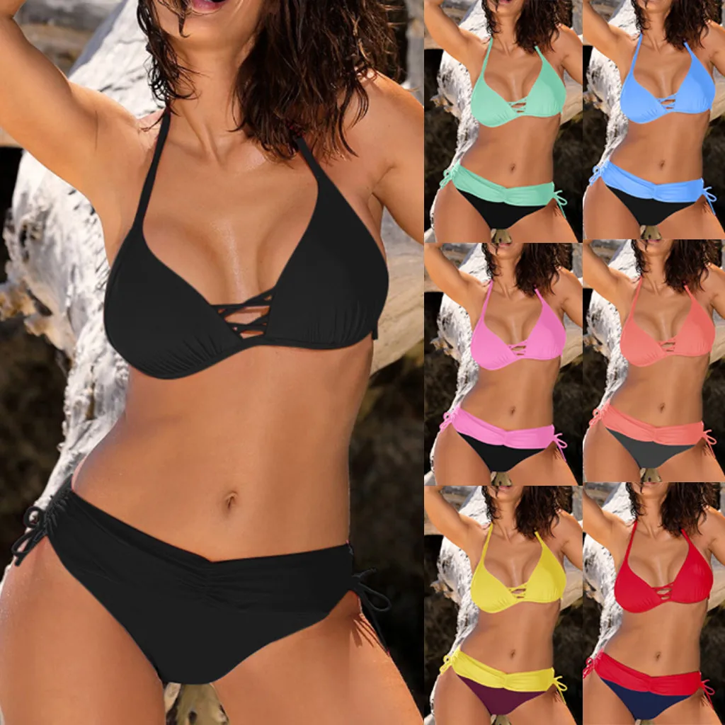 Женский бандо Бандаж Бикини Набор пуш-ап бразильский купальник пляжная одежда