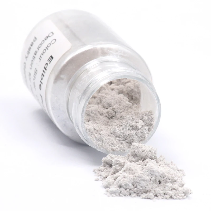 Съедобная серебряная пудра порошок для помадки пирожных 10 г/бутылка домашнего