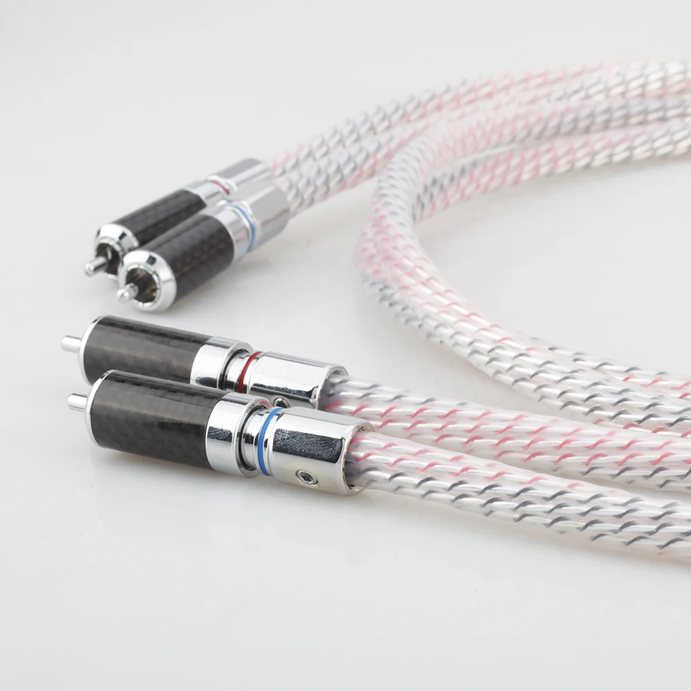 Пара посеребренных аудио RCA соединительных кабелей Nordost Valhalla 7N с разъемом из