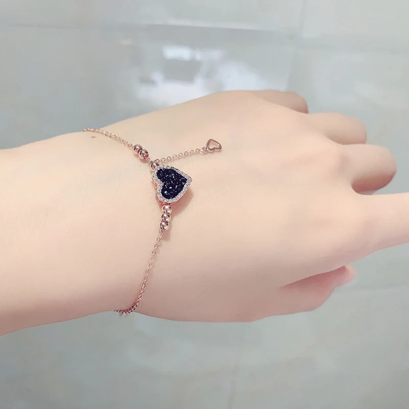 

New Fashion Charm Bracelets Fashion Rhinestone Heart Bracelets For Women Jewelry