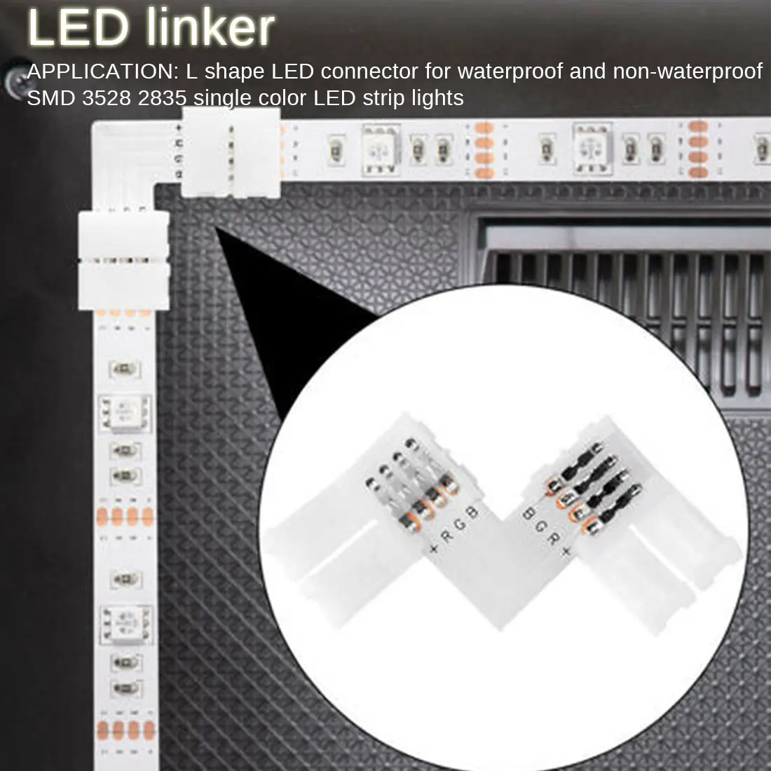 10 шт./набор 2-контактный 5-контактный светодиодный разъем L-образной формы для