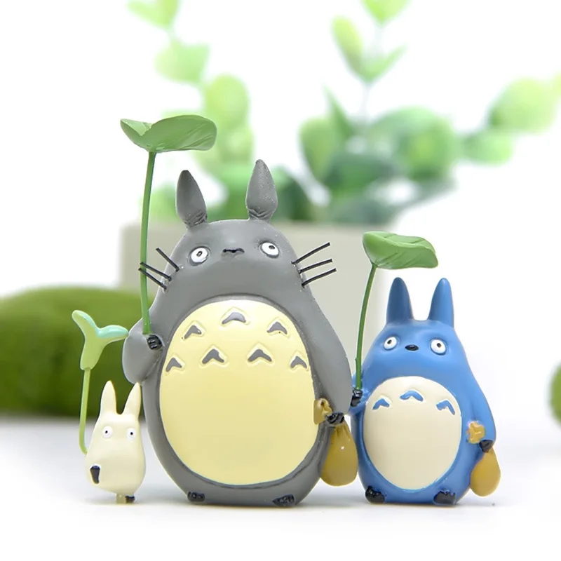 3 шт./лот горячее японское аниме мини тонари no Totoro лотос лист Мультяшные фигурки