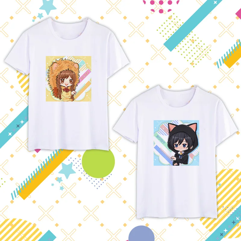 

Футболка для пар аниме «Хори-Сан-миямура-кун», белый Хлопковый пуловер с коротким рукавом для косплея Киоко-Хори, Izumi, Miyamura, топы унисекс