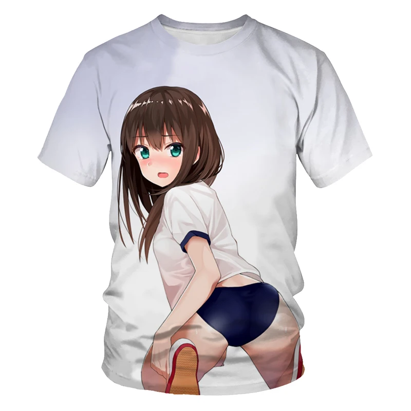 

iNew t-shirt men's summer round neck casual cartoon girl T-shirt women's street fashion Harajuku T-shirt 3D printing