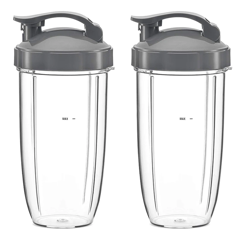 32Oz Replacement Cups with Flip Top to Go Lid for NutriBulle