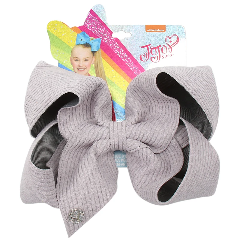 1 CN " Jojo банты для девочек/Jojo Siwa большие однотонные бархатные банты для волос с зажимами ручной работы бант-узел заколки для волос аксессуары для волос - Цвет: 1