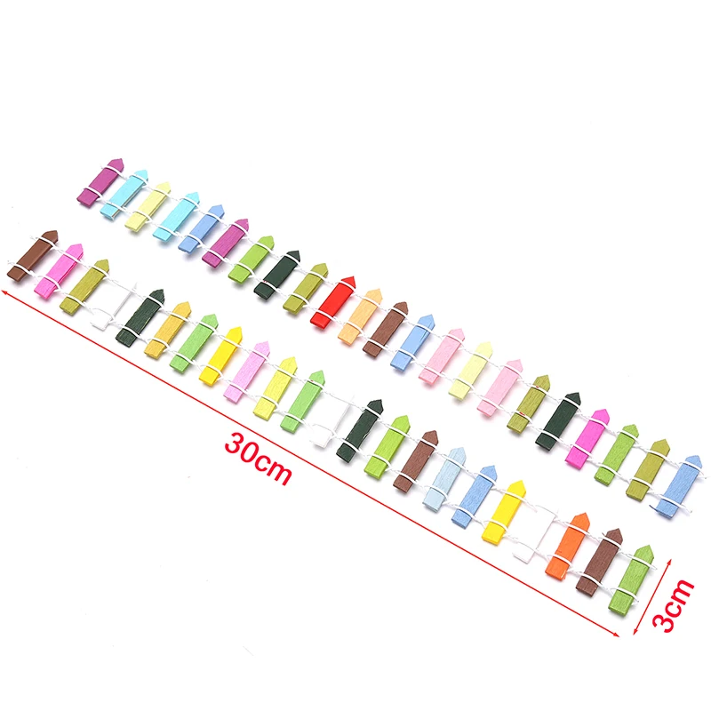 

30cm Micro Wood Fence DIY Landscape Garden Eco Ornaments Lightweight Cute Dollhouse Accessories Great Gift