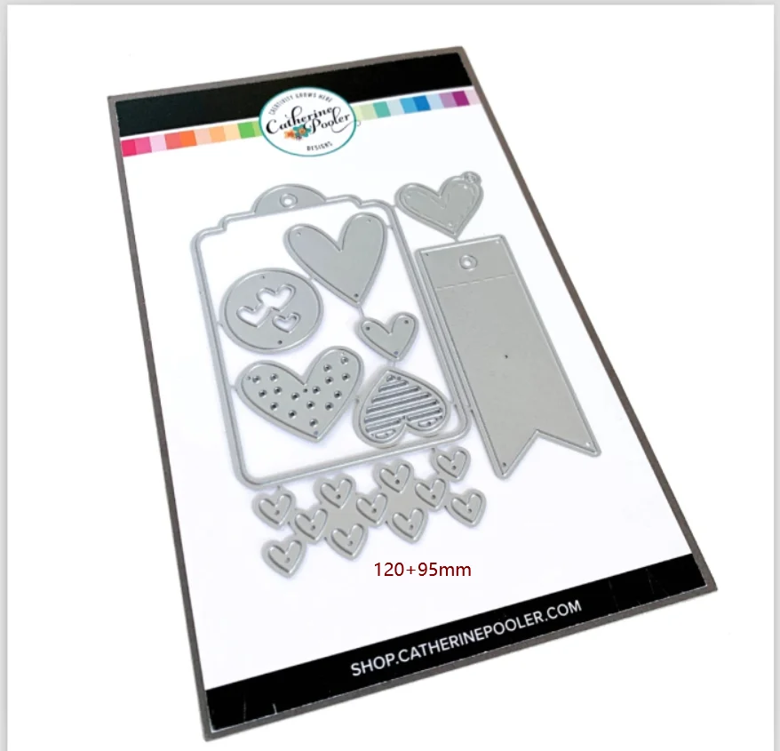 

2021 new Hearts Tags Metal Cutting Dies for Scrapbooking Steel Craft Die Cut Embossing Paper Card Album Stencil