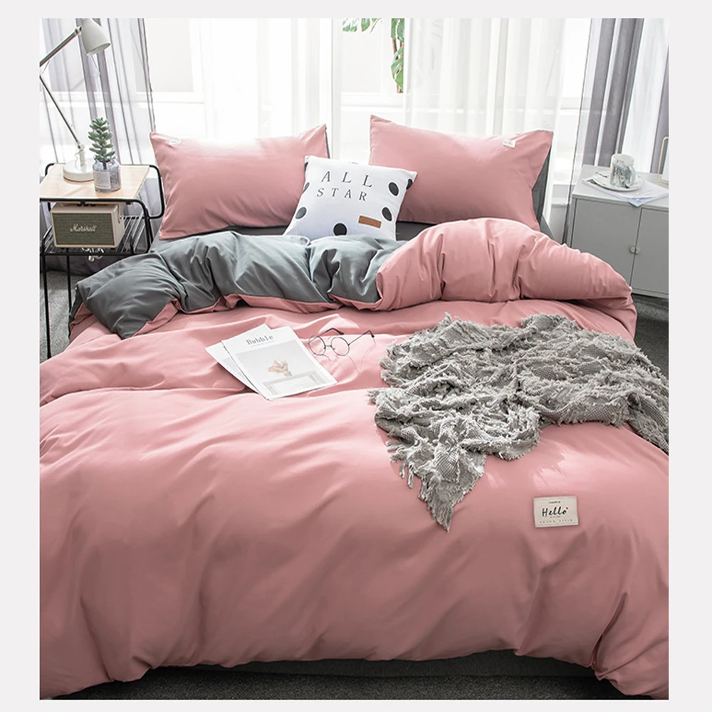 Home Textile 4pcs Bedding Set With Double Sided Cotton Quilt Cover 1pc Pillowcase 2pcs | Дом и сад