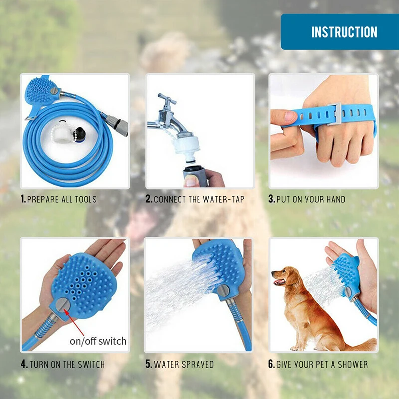 Распылитель скребок для собаки насадка ванны домашних животных удобный массажер