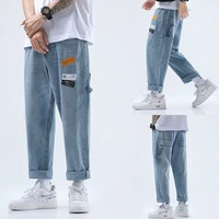 mens elastic loose jeans jeans mens pants new style trousers mens clothing cropped pants mens pants jeans men mens jeans