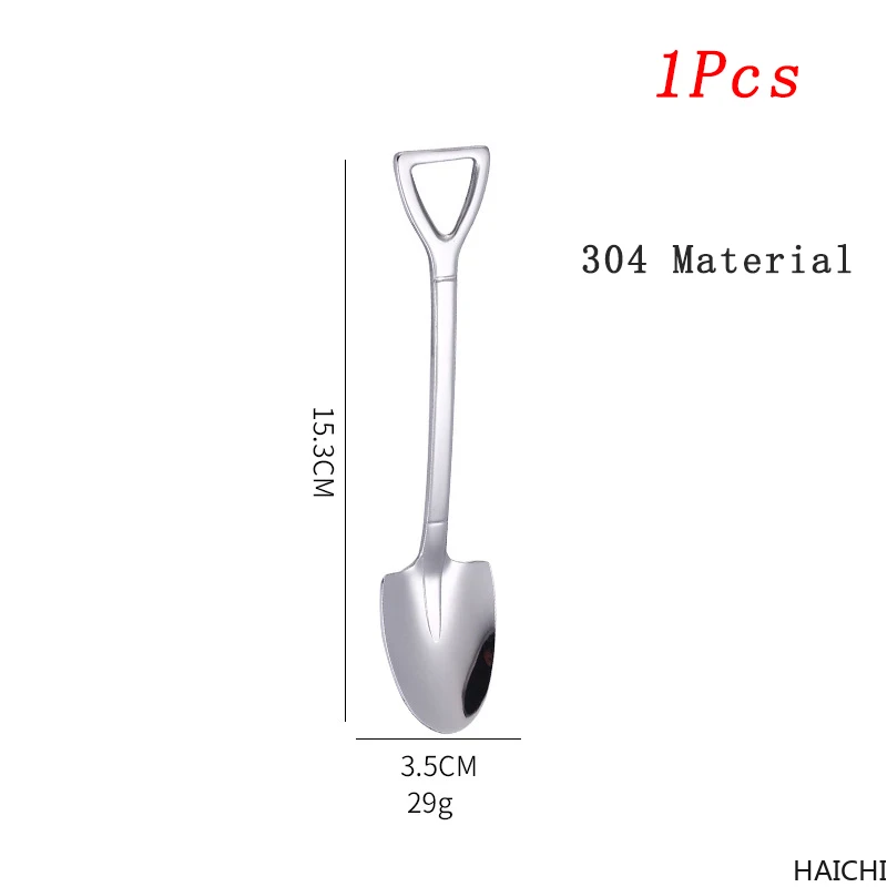 

4/1PCS 304 stainless steel coffee spoon Retro shovel dessert spoon watermelon ice cream spoon Creative tableware Gifts