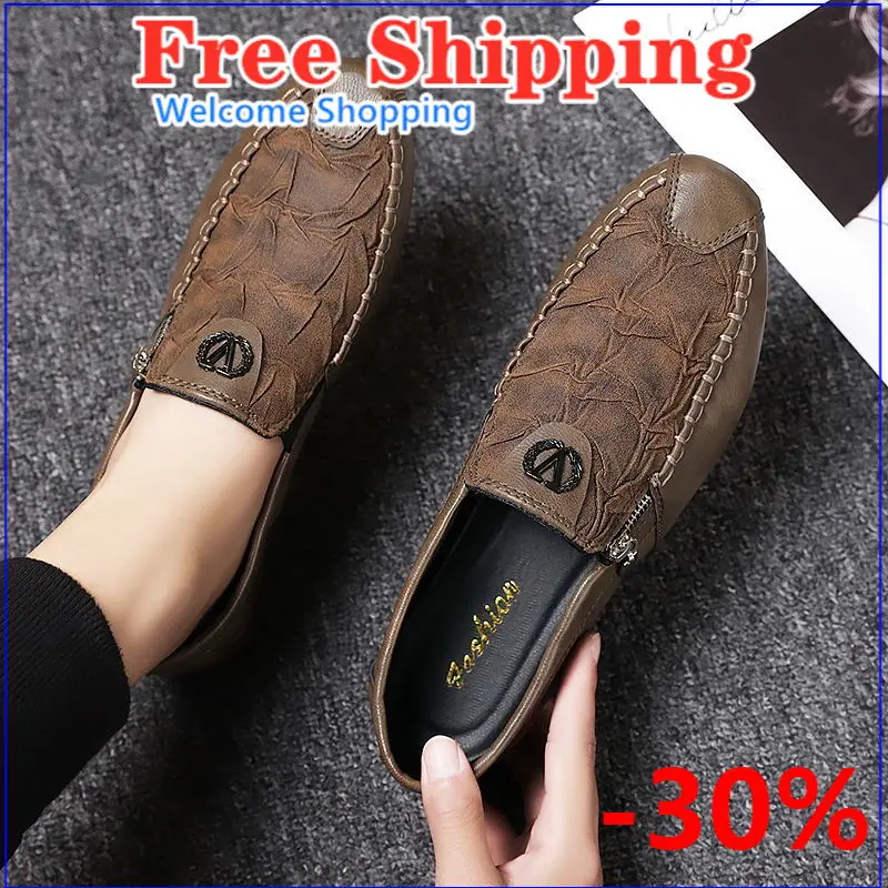 

Men's summer shoes casual,Soft bottom,waterproof,Leather shoes,black,fashion,young people,gommino,superstar,large size,show 6XL