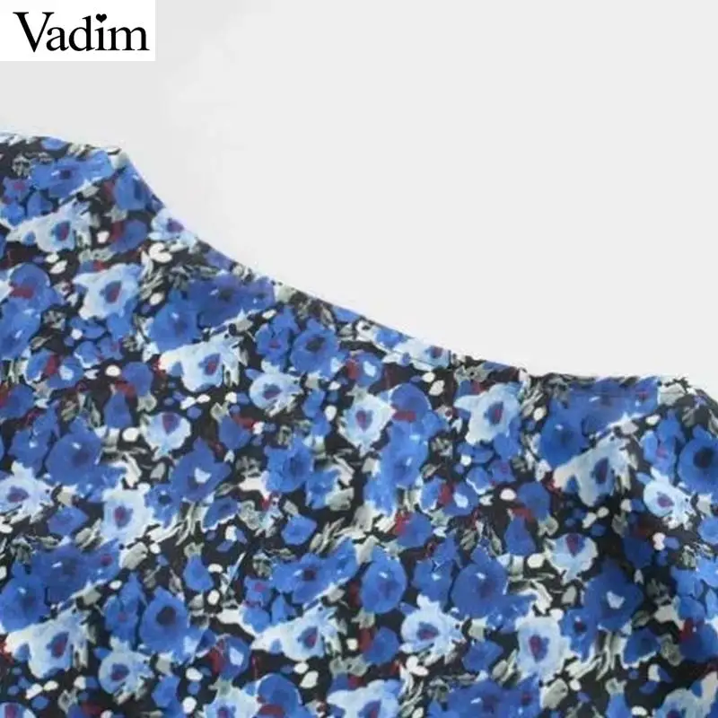 Vadim женское шикарное мини платье с цветочным узором и v образным вырезом длинным