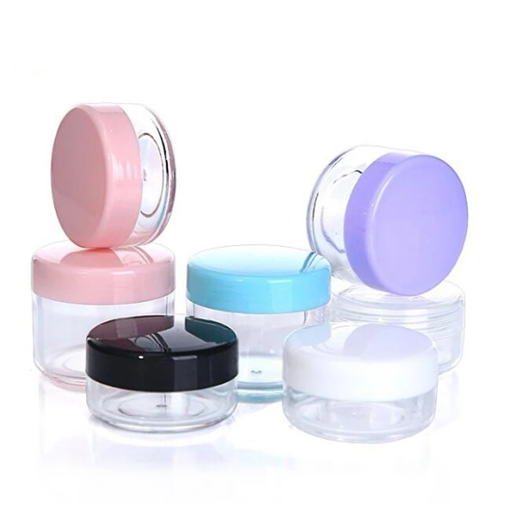 

Высокое качество 100 шт 15 мл, 15 гр., Пластик прозрачная банка, 15 г Пластик баночка для крема, упаковка для косметики, образец крем горшок крышка Дисплей контейнер
