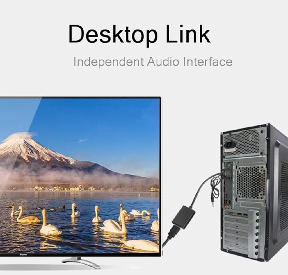 SeenDa адаптер hdmi-vga цифро-аналоговый видео аудио VGA к Hdmi для ПК ноутбук планшет мужчин конвертер с разъемом адаптер