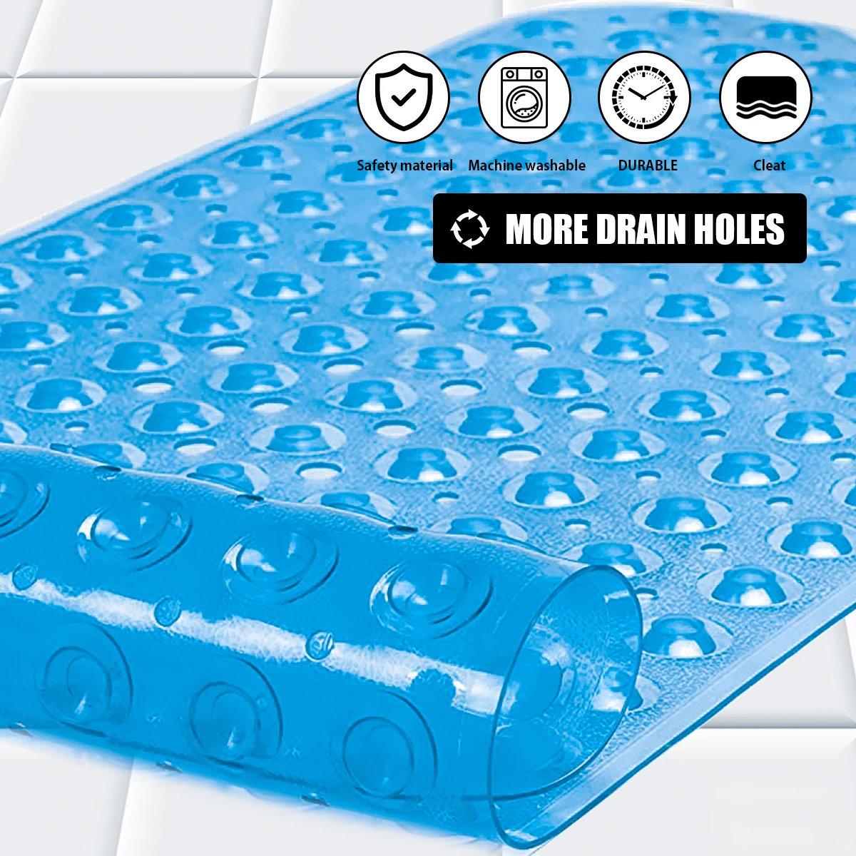 10040cm transparent shower mat bathtub mat bath cushion with drain holesuction cup non slip mat for bathroomkids pregnant free global shipping