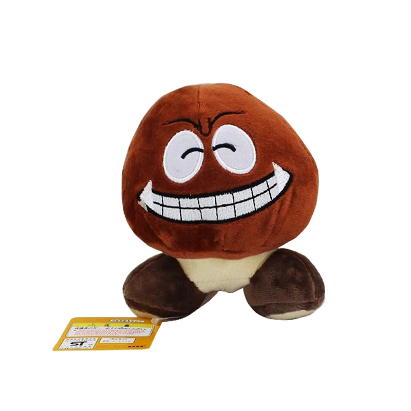 Супер Марио Йоши Гумба застенчивый парень Toadette Diddy Kong бомба Пиранья гриб Nabbit Koopa черепаха гусеница осьминог плюшевые игрушки - Цвет: 12CM Goomba smile
