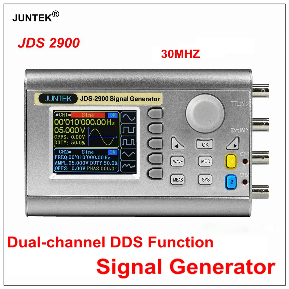

JDS2900 30MHz DDS Function Signal Generator Counter Precision Digital Control Dual Channels Frequency Meter Arbitrary Waveform