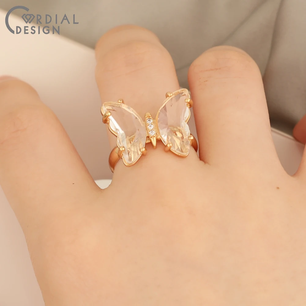 

Cordial Design 20Pcs Ring Settings/Jewelry Findings & Components/Hand Made/Butterfly Shape/Crystal Ring Making/DIY Accessories