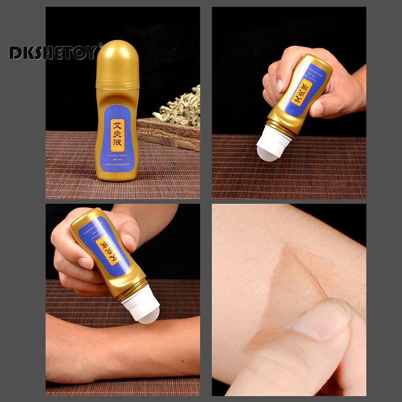 

50ml natural Moxibustion Liquid Smokeless moxibustion Artemisia Massager Roll-On Relieve Cervical Pain chinese medicine Therapy