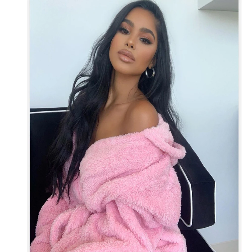 

Winter Warm Flannel Bathrobe Women Knee Length Bath Robe Soft Thick Cute Pink Bridesmaid Robes Female Dressing Gown Sleepwear