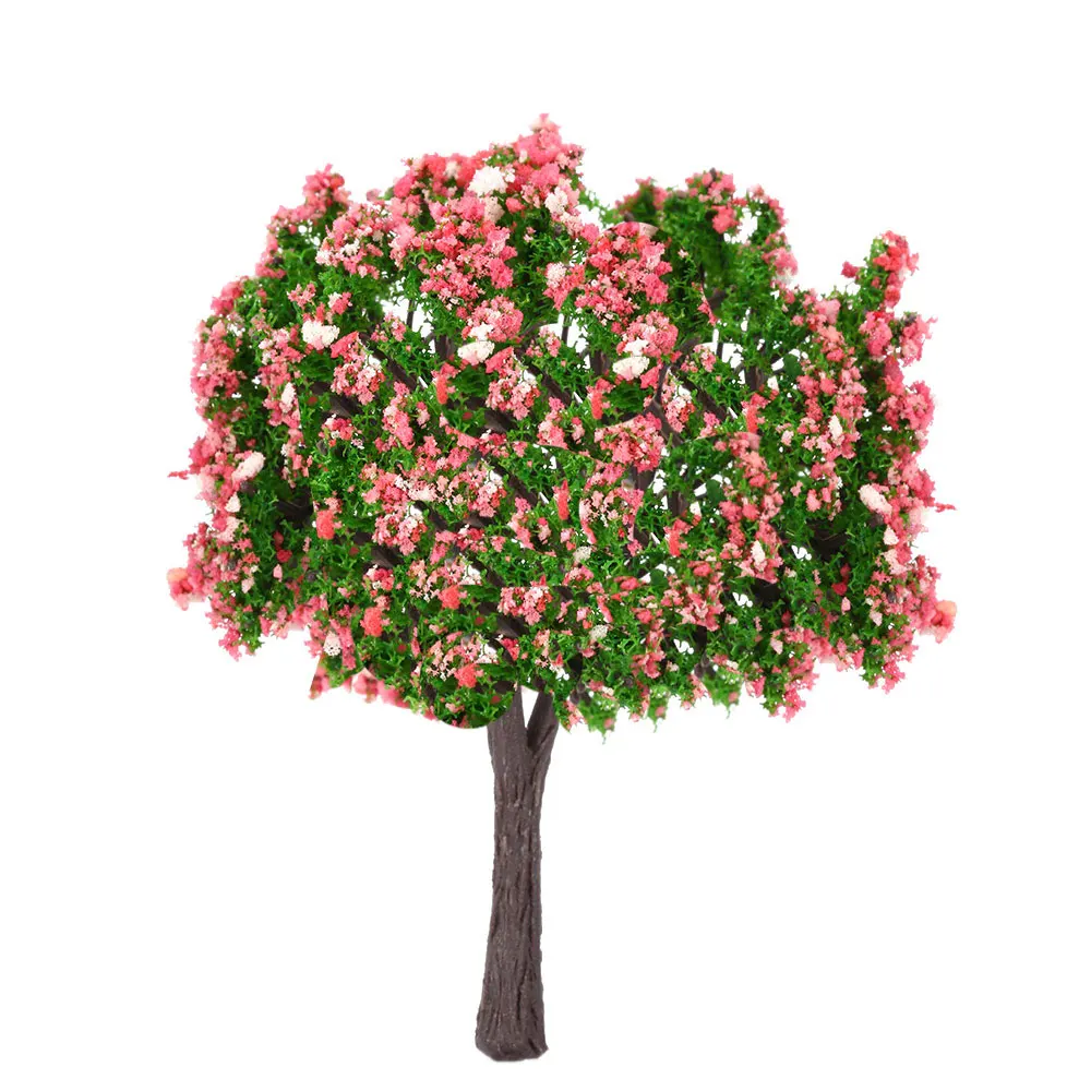 1 шт. пластиковые рождественские украшения персиковые модели деревьев и поезда