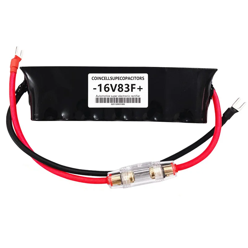 

Automobile electronic rectifier Faraday capacitor 16v83f voltage stabilizing protection battery power increasing high power bran